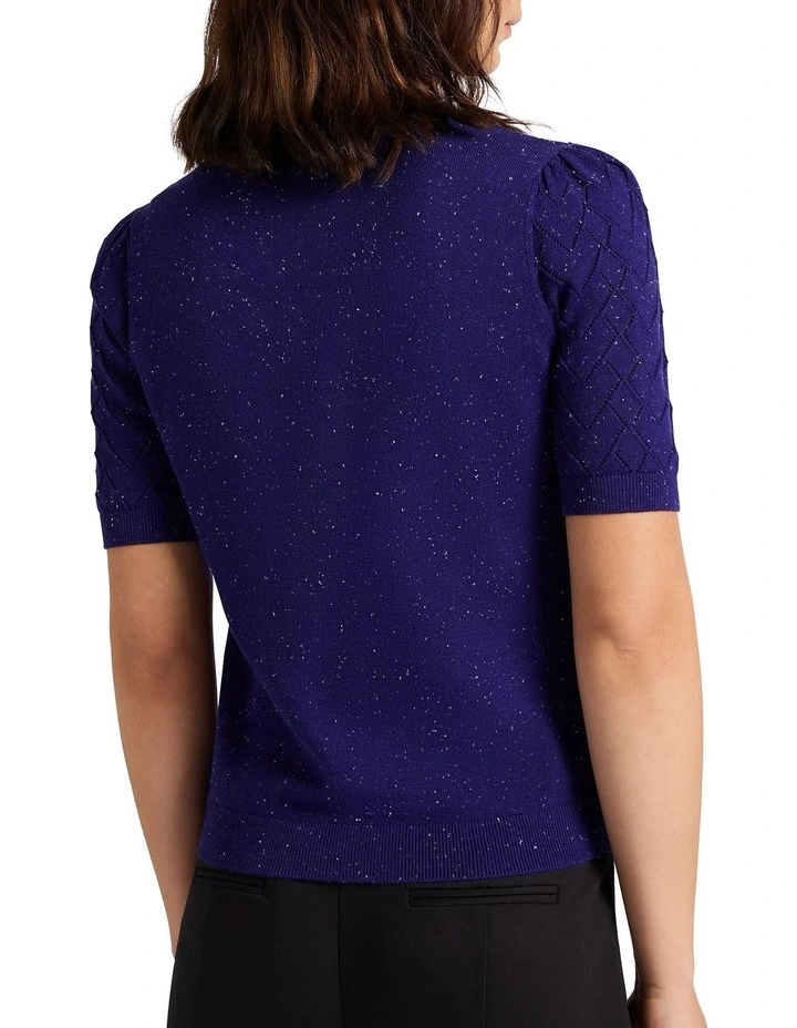 Eden Cotton Speckle Knit Top in Ultramarine image 4