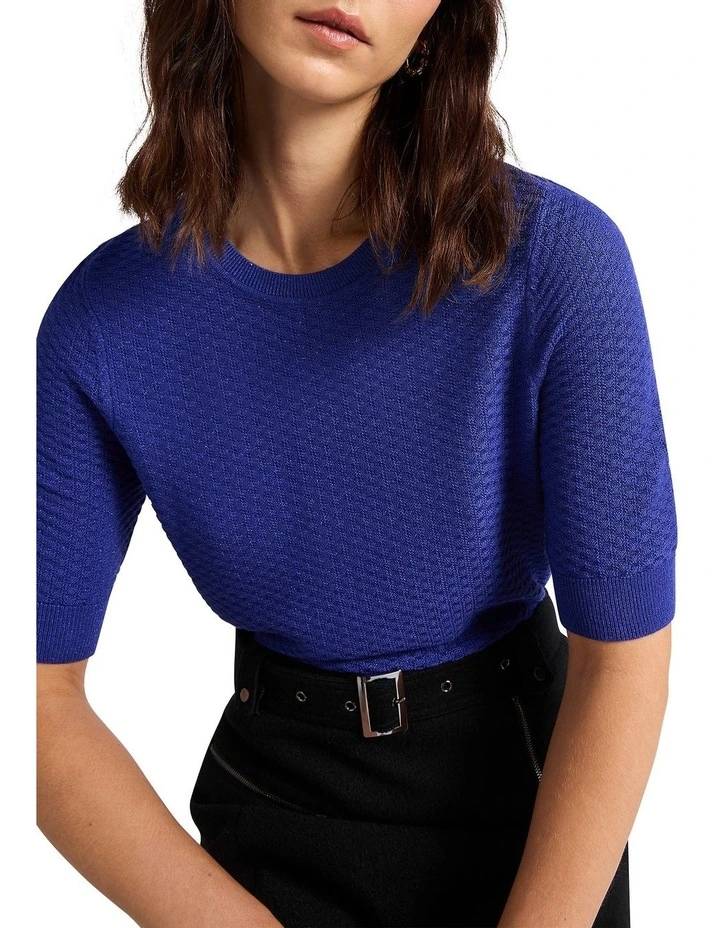 Shimmer Holiday Knit Top in Ultramarine image 2