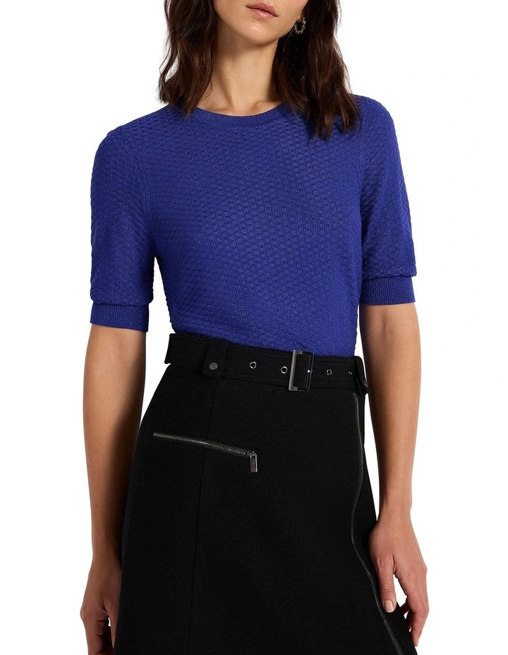 Shimmer Holiday Knit Top in Ultramarine image 3