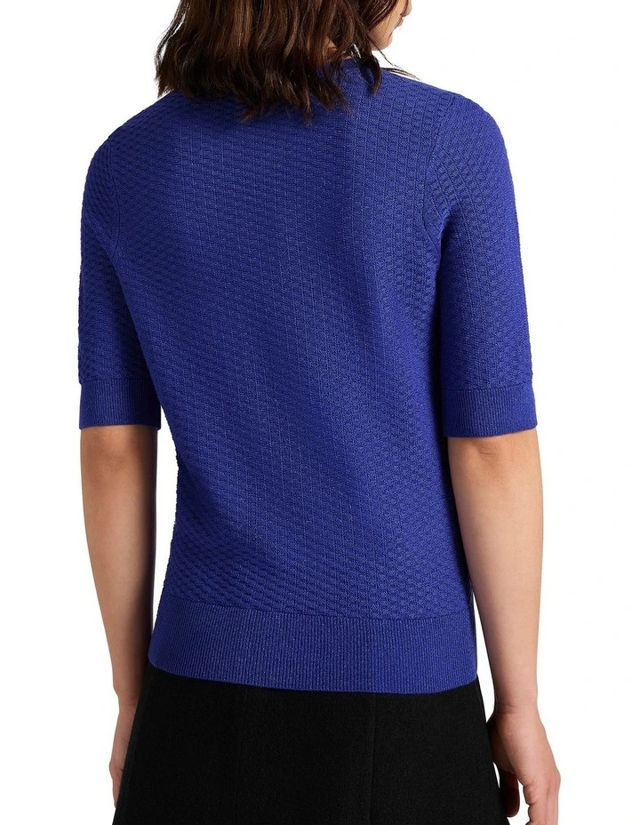 Shimmer Holiday Knit Top in Ultramarine image 4