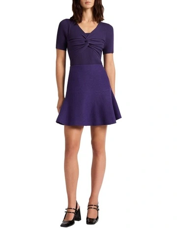 Neptune Felted Wool Mini Skirt in Nightshade