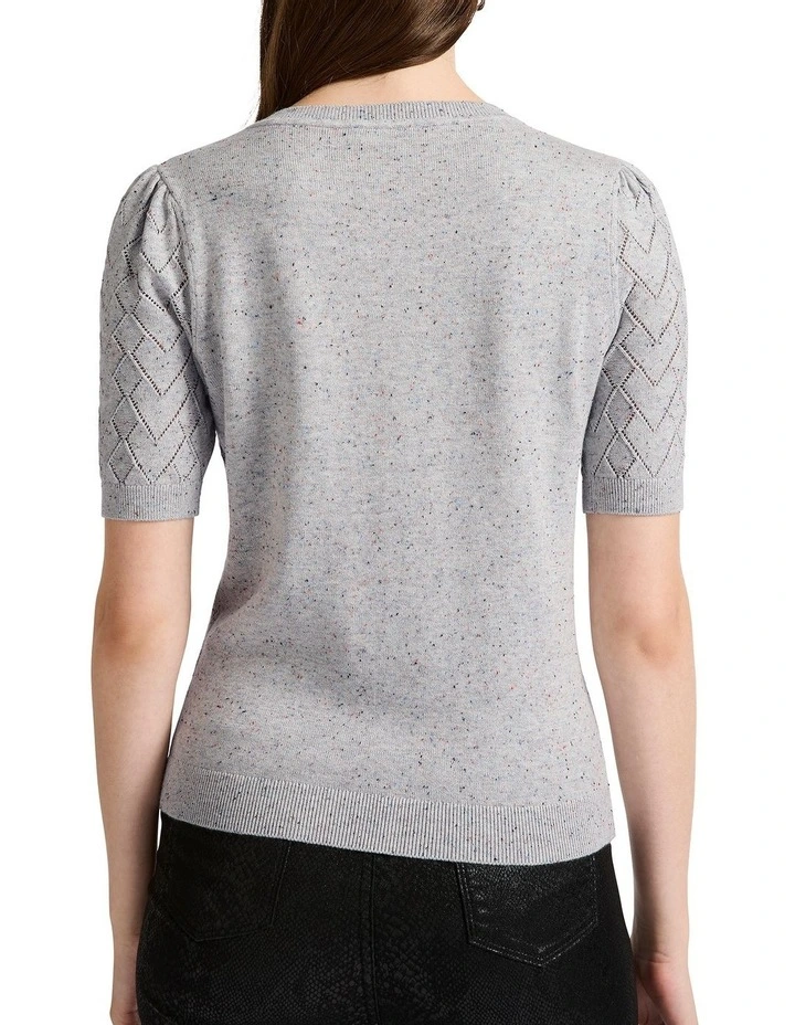 Eden Cotton Speckle Knit in Grey image 3