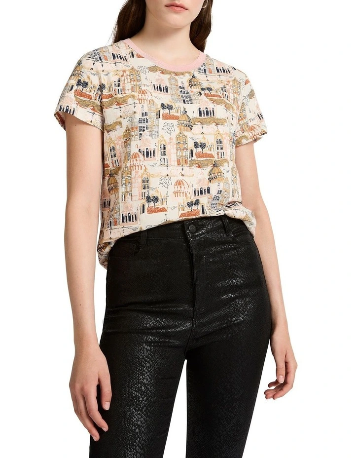 Town By The River Tee in White Multi image 1