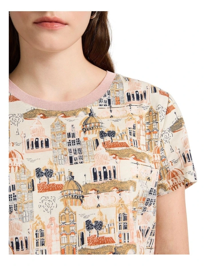 Town By The River Tee in White Multi image 2
