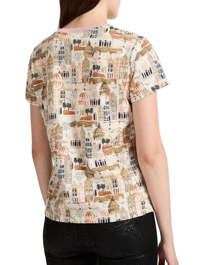 Town By The River Tee in White Multi image 4