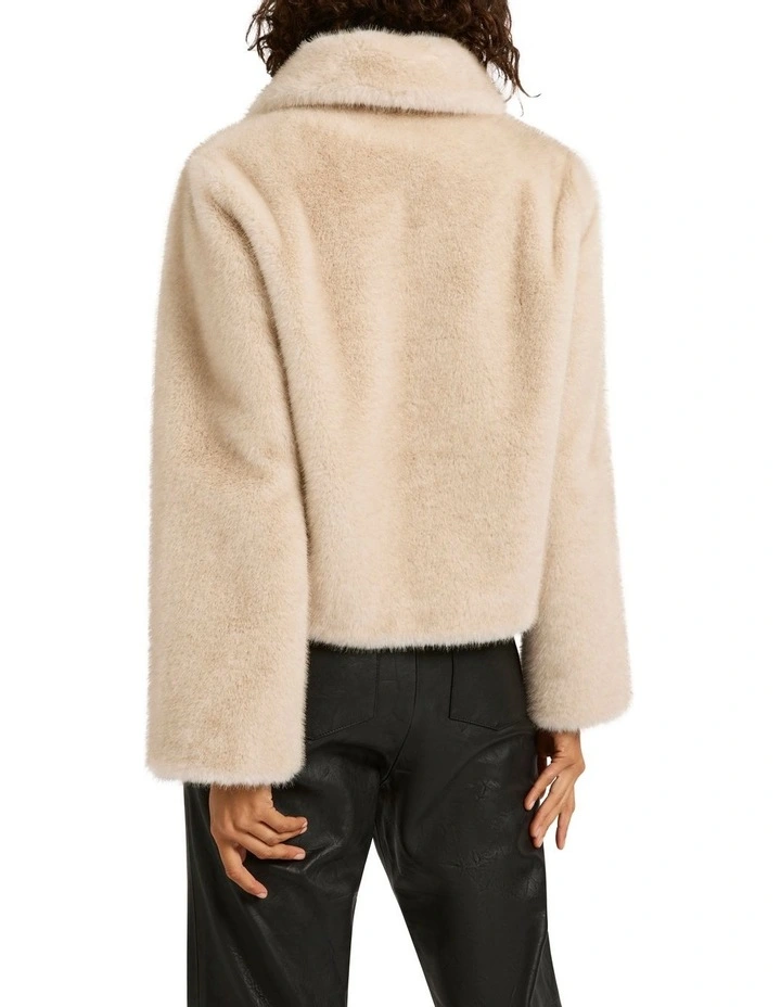 Lauren Faux Fur Jacket in Creme Brulee image 5
