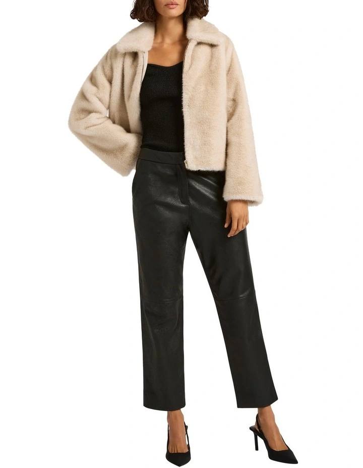 Lauren Faux Fur Jacket in Creme Brulee image 7