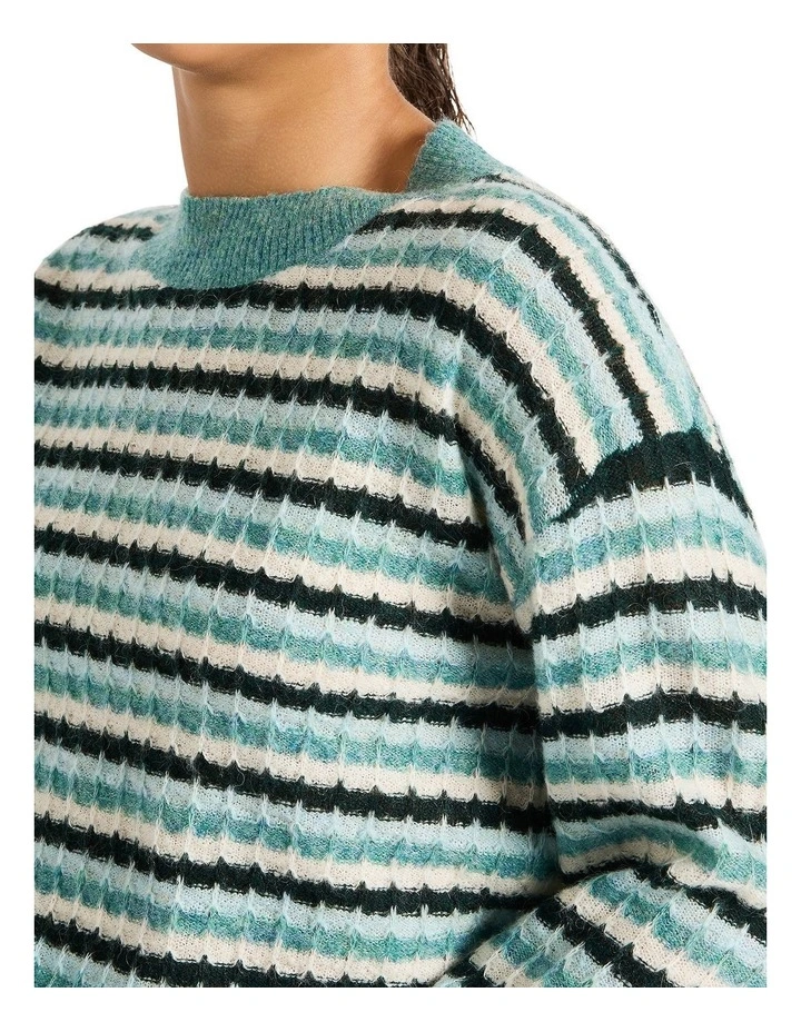 Frankie Stripe Knit in Green Stripe image 2