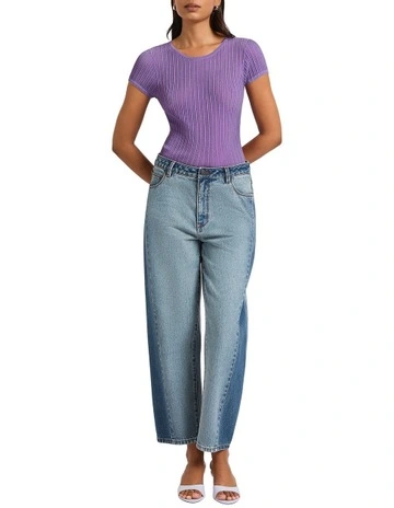 Perez Metallic Rib Tee in Stargirl