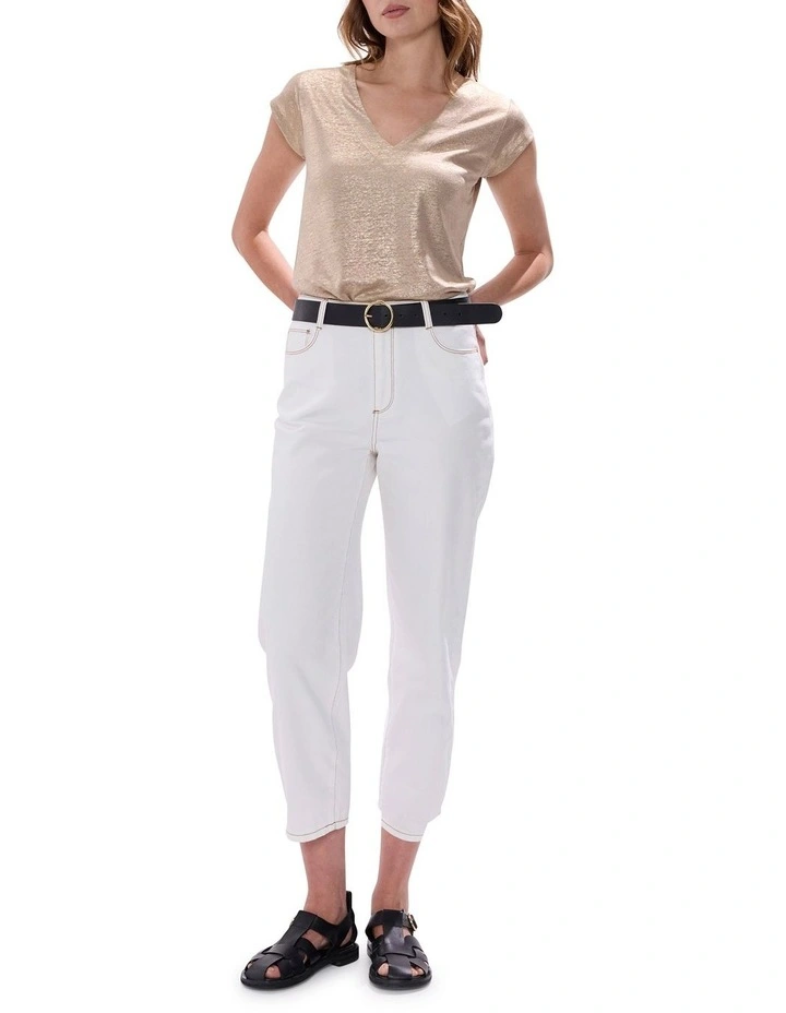 Afterglow Foil Linen Tee in Gold image 2