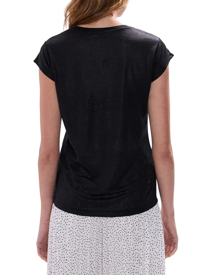 As Love Glows Foil Linen Tee in Black image 4