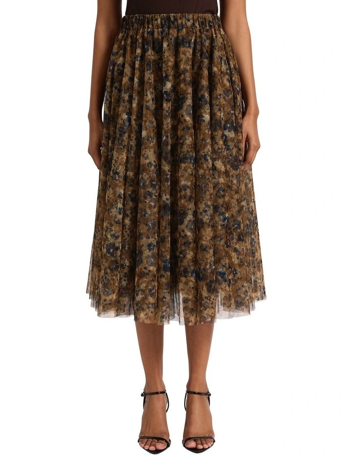 Born To Be Wild Tulle Skirt in Brown Multi image 4