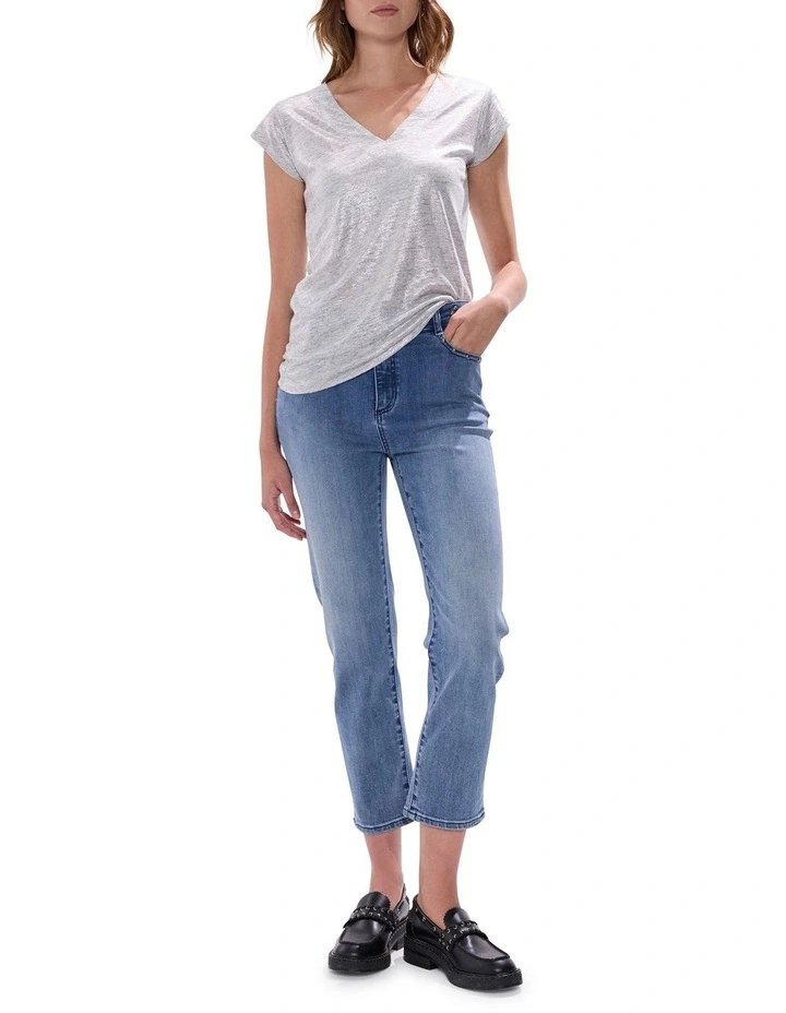 Afterglow Foil Linen Tee in Silver image 2