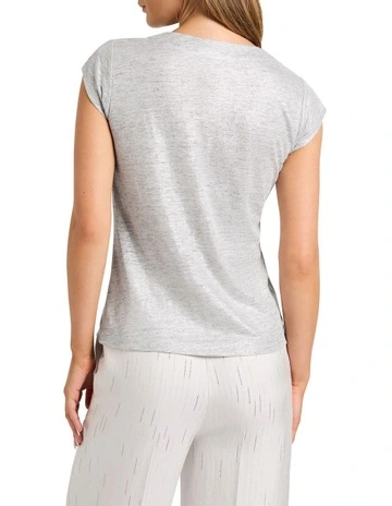 Afterglow Foil Linen Tee in Silver