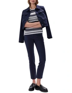 Phoebe Straight Leg Pant in Navy