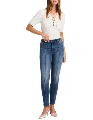 Darlo Low Rise Skinny Jeans in Blue
