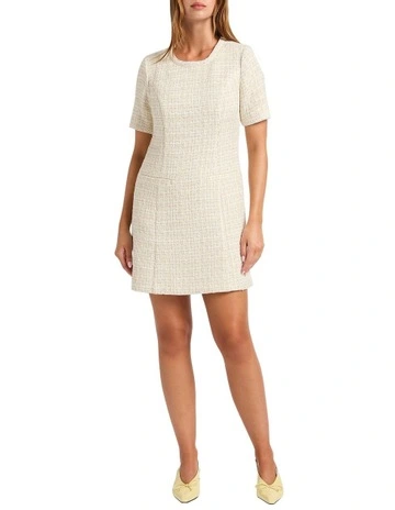 Trey Tweed Mini Dress in White