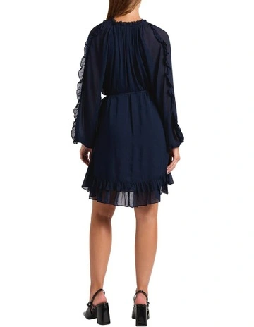 Sweet Dreams Frill Dress in Navy