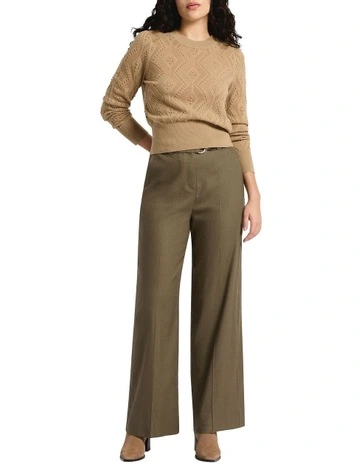 Rowan Wide Leg Pant in Brown