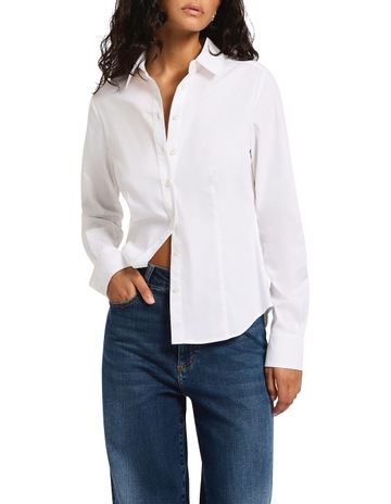 Hallie Slim Fit Shirt in White