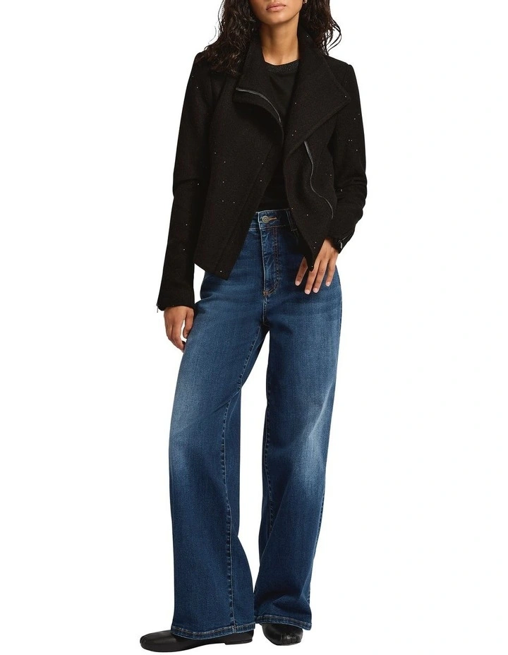 Shani Felted Wool Jacket in Black image 2