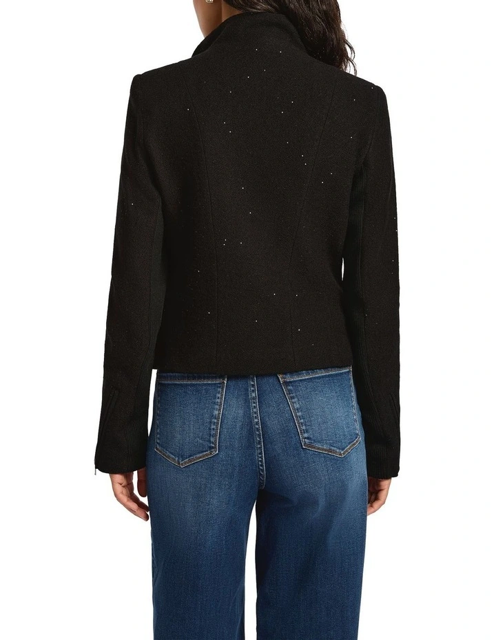 Shani Felted Wool Jacket in Black image 4