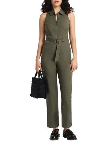 Stacy Sateen Jumpsuit in Green