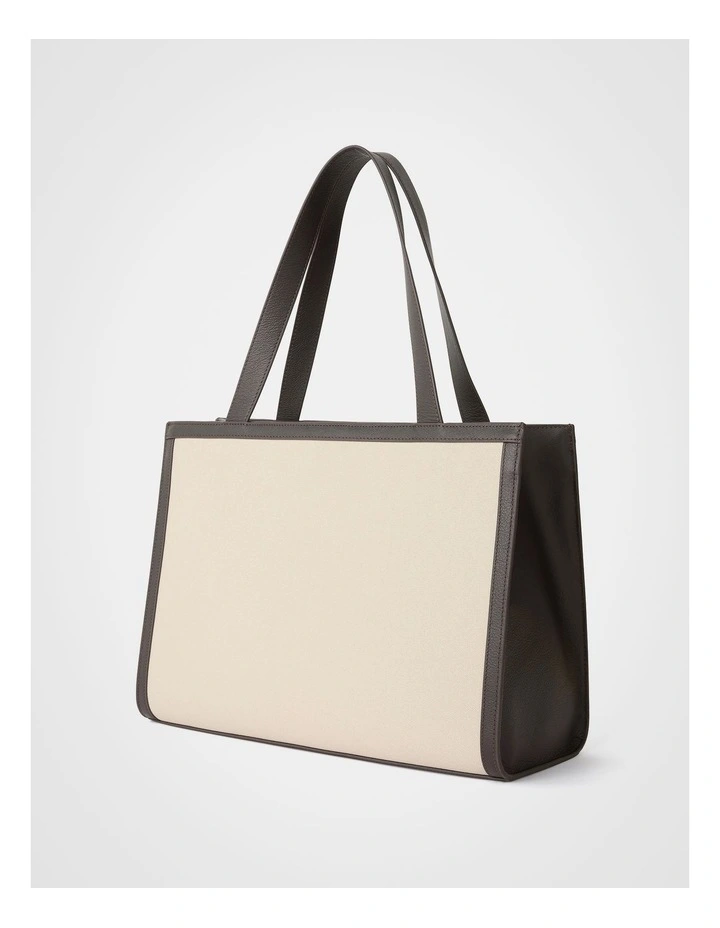 Roxette Leather Trim Tote Bag in Natural Multi image 3