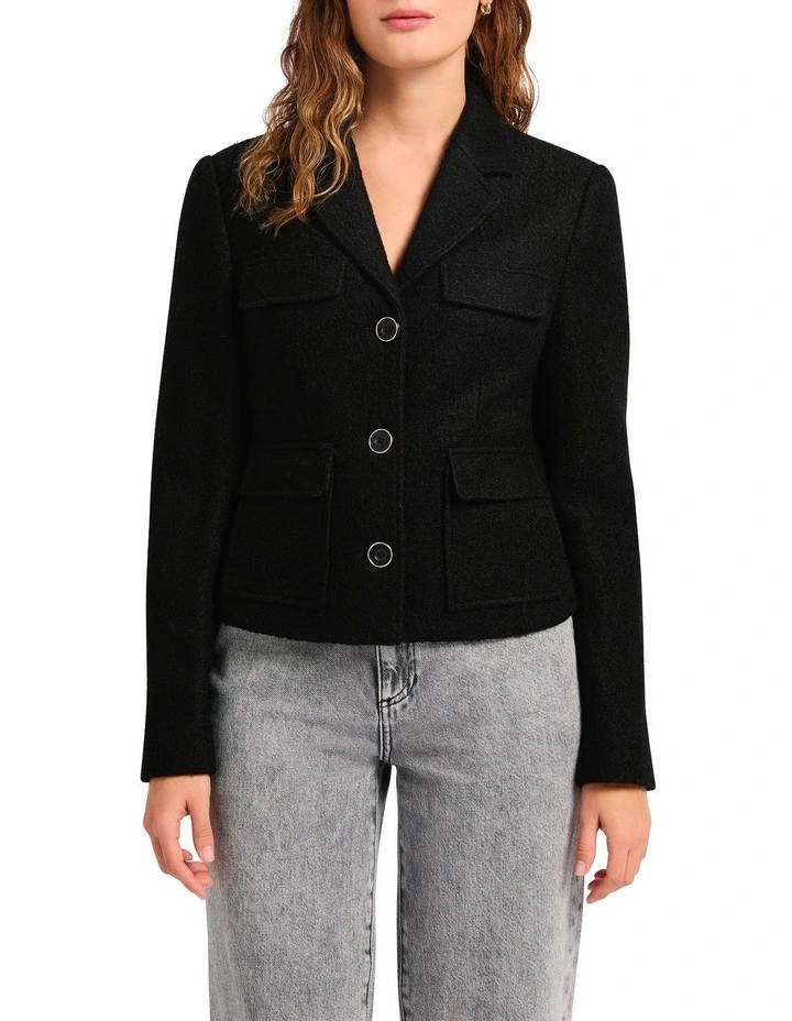 Jimin Boucle Jacket in Black image 3