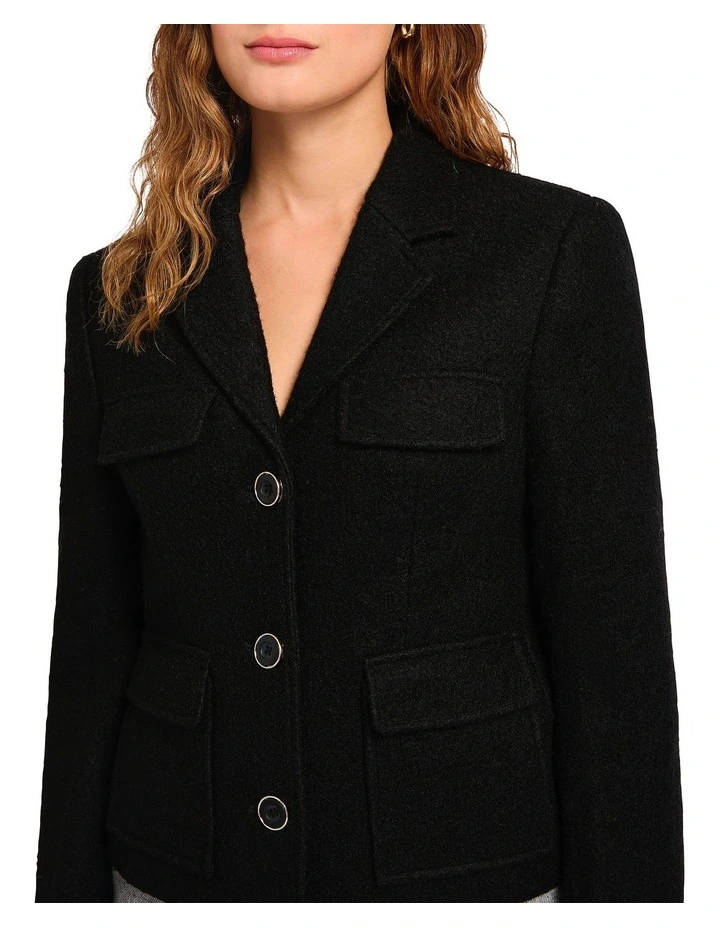 Jimin Boucle Jacket in Black image 4