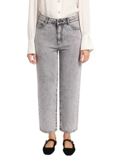 Venice Barrel Leg Jean in Grey