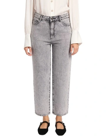 Venice Barrel Leg Jean in Grey