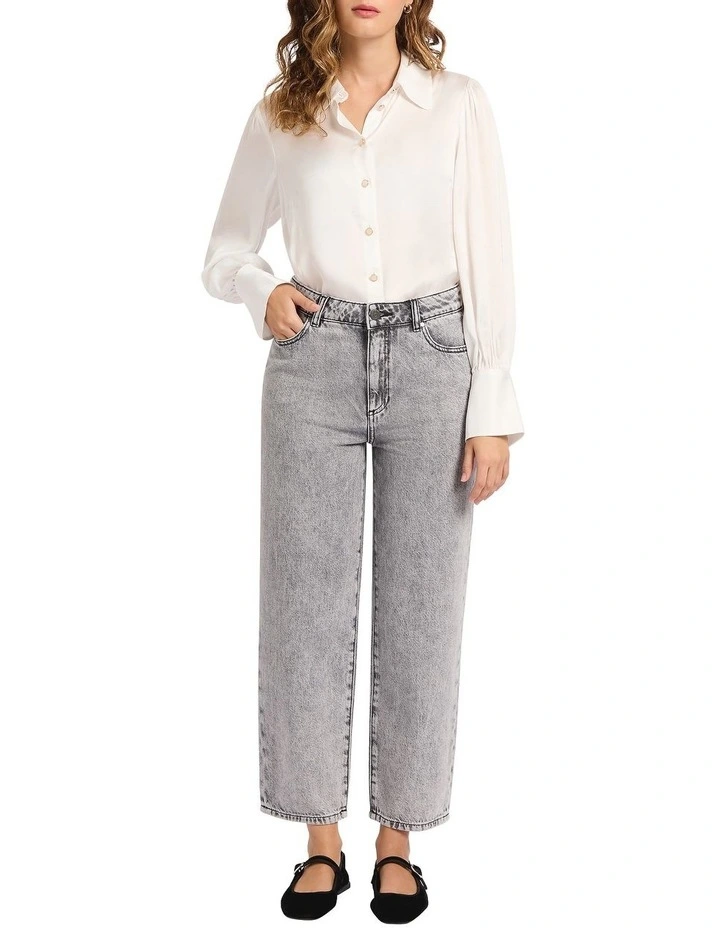 Venice Barrel Leg Jean in Grey image 3