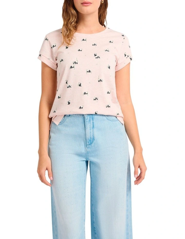 It's Pandamonium Tee in Beige image 3