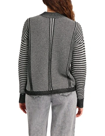 Tracy Two Tone Knit Jumper in Black