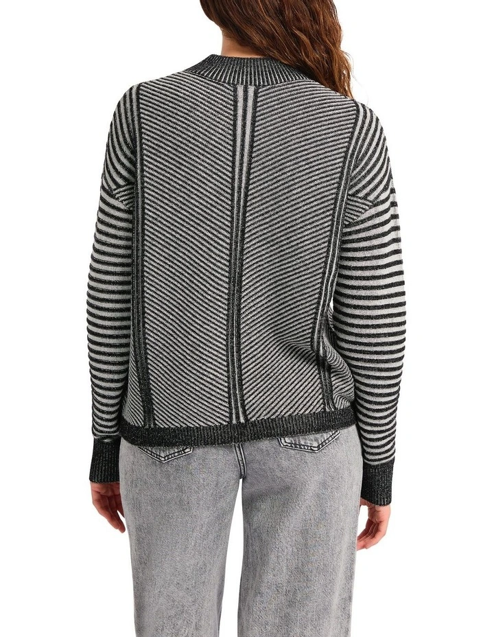 Tracy Two Tone Knit Jumper in Black image 2