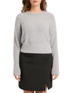 Vincent Shimmer Knit Jumper in Grey