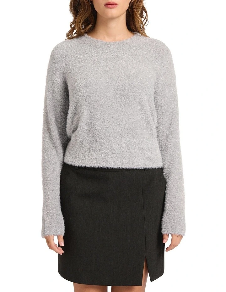 Vincent Shimmer Knit Jumper in Grey image 1