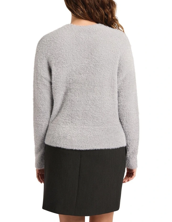 Vincent Shimmer Knit Jumper in Grey image 2