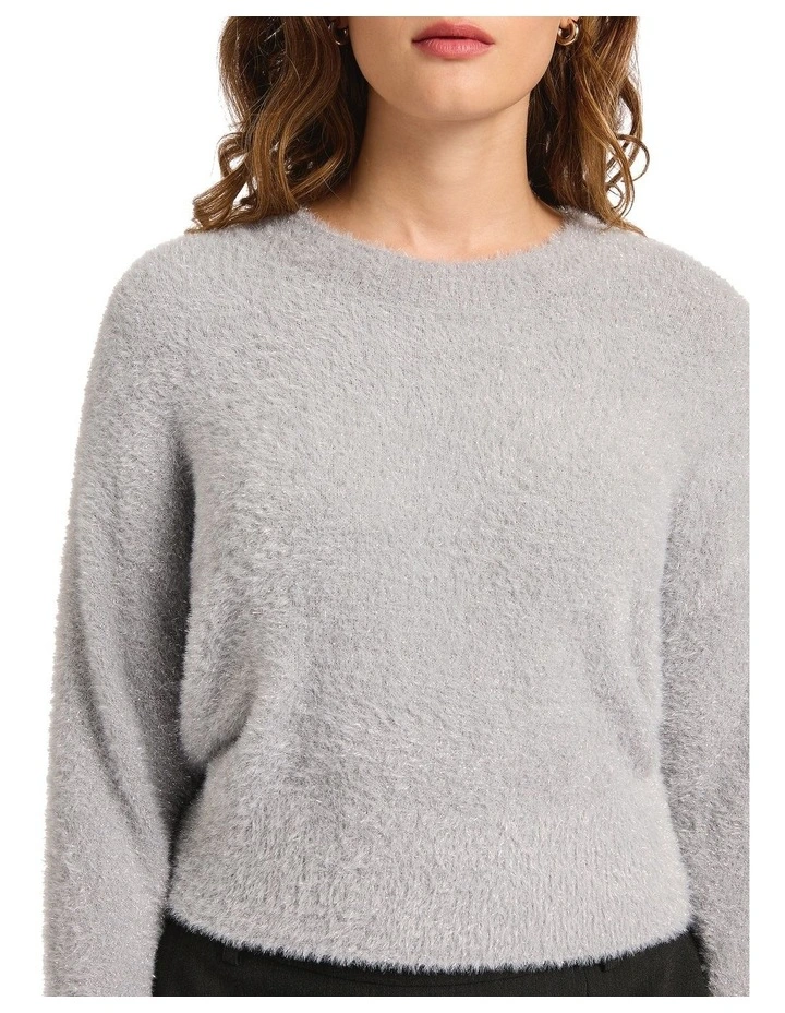Vincent Shimmer Knit Jumper in Grey image 4