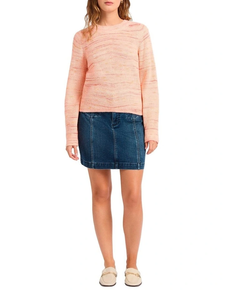Caspar Speckle Knit Jumper in Pink image 1