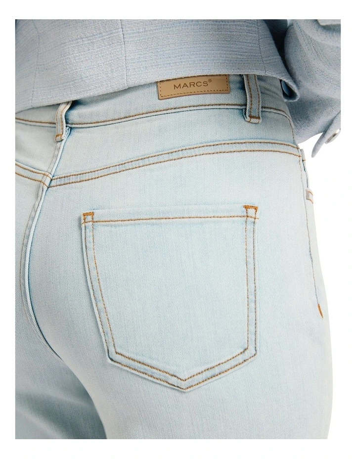 Girlfriend Straight Leg Jean in Blue image 3