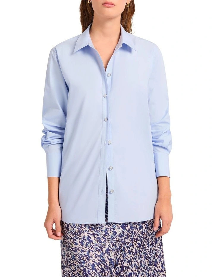 Belton Cotton Shirt in Periwinkle image 2