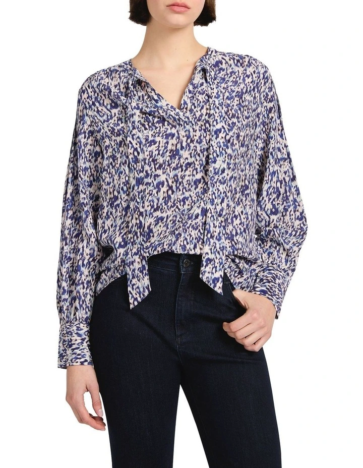 Safari And Sensibility Blouse in Blue Multi image 2
