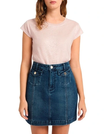 As Love Glows Foil Linen Tee in Petal Pink