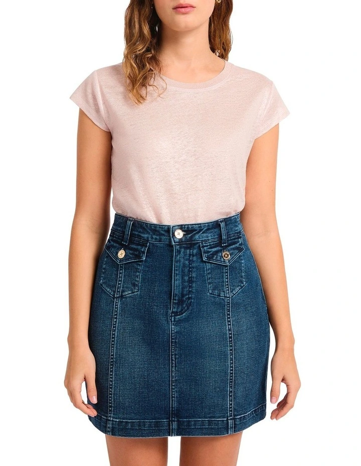 As Love Glows Foil Linen Tee in Petal Pink image 2