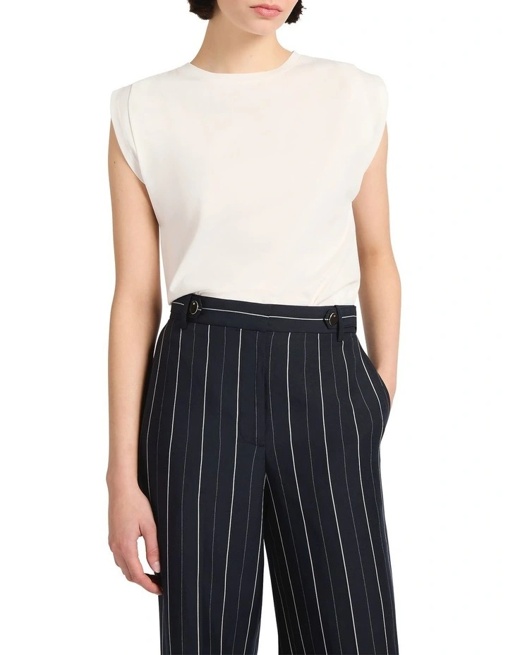 Darcy Mercerised Cotton Tee in White image 2