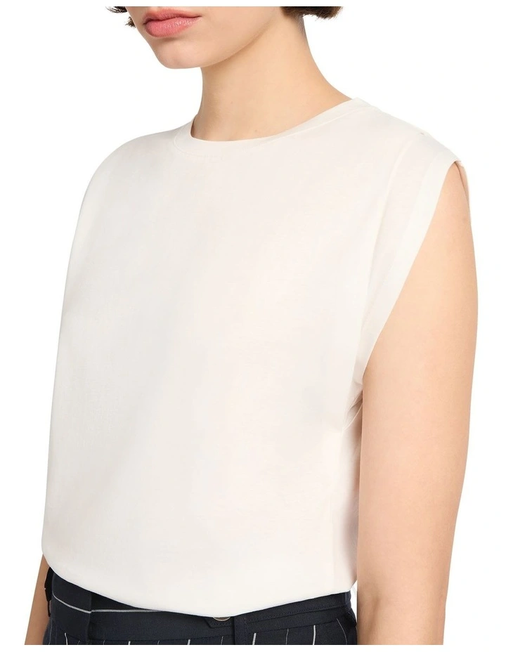Darcy Mercerised Cotton Tee in White image 3