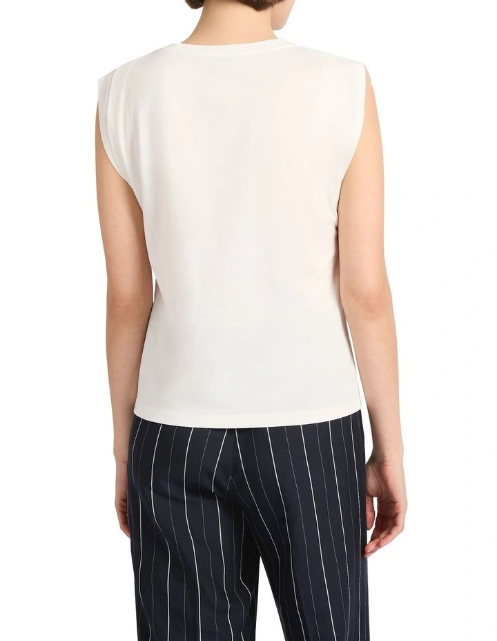Darcy Mercerised Cotton Tee in White image 4
