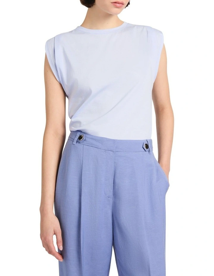 Darcy Mercerised Cotton Tee in Blue image 2